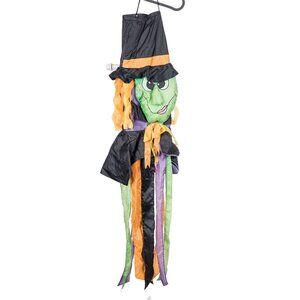 Witch Windsock Halloween House Decor Garden Black Green Orange Purple